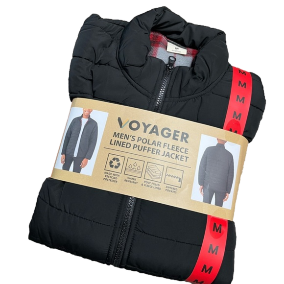 Voyager Jackets & Coats Voyager Mens Polar Flannel Fleece Black